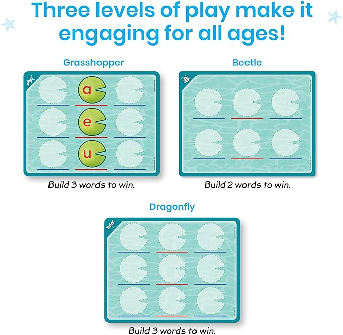 hand2mind Lily Pad Letter Hop, CVC Word Games, Sight Word Games, Fine Motor Skills Toys, Spelling Games, Word Making Games, Educational Board Games, Family Game Night, Kindergarten Learning Activities