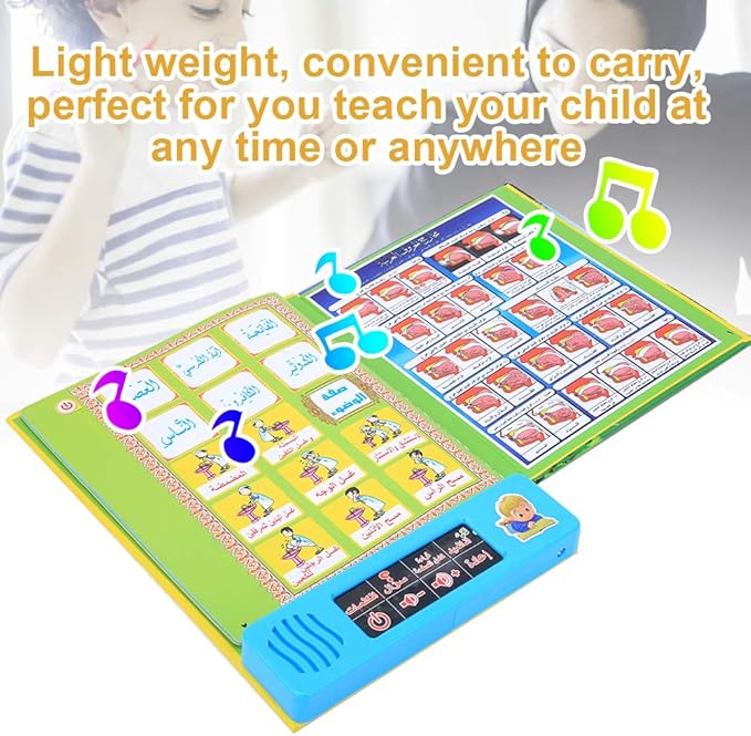 Tnfeeon Arabic Learning Machine, Baby Electronic Learning Book Early Childhood Education Learning Toys Birthday/Xmas Kids(1502A)