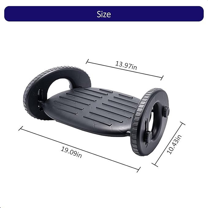 Under Desk Footrest – 4-Level Angle Adjustment & Active Rocker Feature, Durable ABS Foot Support, Anti-Slip Design, Ideal for Office, Home, Travel & Posture Correction