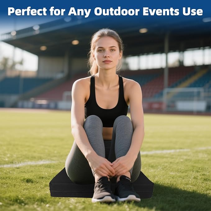 FirstGift 3.15" Thick Waterproof Stadium Seat Cushion for Bleachers, Portable Padded Chair for Sports Events, Concerts, Outdoor Mat – Lightweight & Comfortable