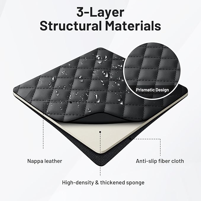 Autorder Center Console Cover for 2019-2025 2026 Chevy Silverado/GMC Sierra Accessories Armrest Cushion Cover Nappa Leather Middle Console Covers Console Cushion Pad Anti-Scratch(Bucket Seat Only)