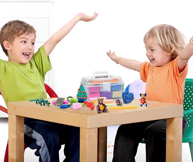 Aestd-ST Polymer Clay 60 Colors, Modeling Clay for Kids DIY Starter Kits, Oven Baked Model Clay, Non-Sticky,with Sculpting Tools, Holiday Gift for Children and Artists.