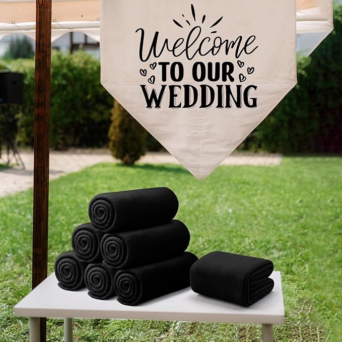 Buryeah 10 Pcs Fleece Blanket Bulk Soft Warm Fleece Blankets Cozy Lightweight Throw Blankets Plush Pet Throw Blanket for Home Bed Sofa Office Wedding Gifts Travel(50" X 60",Gray Black)