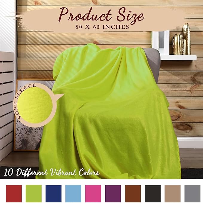 Kinlop Fleece Blanket Bulk 60 x 50 Inch Soft Lightweight Fleece Cozy Blanket Warm Throw Plush Pet Throw for Bed Couch Sofa Home Office Wedding Gifts Travel Camping(Chic Color,60 Packs)