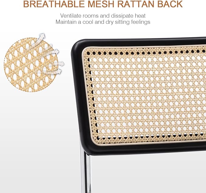 Zesthouse Mid Century Home Office Chair, Armless Desk Chair with Rattan Back, Adjustable Height Task Chair Vanity Chair for Girls Women, Upholstered Swivel Chair, Green Faux Leather