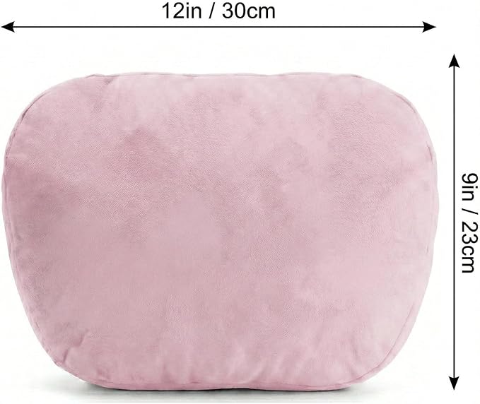 WELBRIT 2PCS Car Pillow for Car Neck Pillow for Driving Seat Lumbar Support Soft Cushion with Extra Filling Accessories Back Support for Travel Nap and Trips Sleeping (Light Pink, Head)
