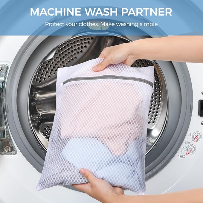 BAGAIL Laundry Bags Mesh Wash Bag for Intimates Lingerie and Delicates,3Pcs(Honeycomb,3M)