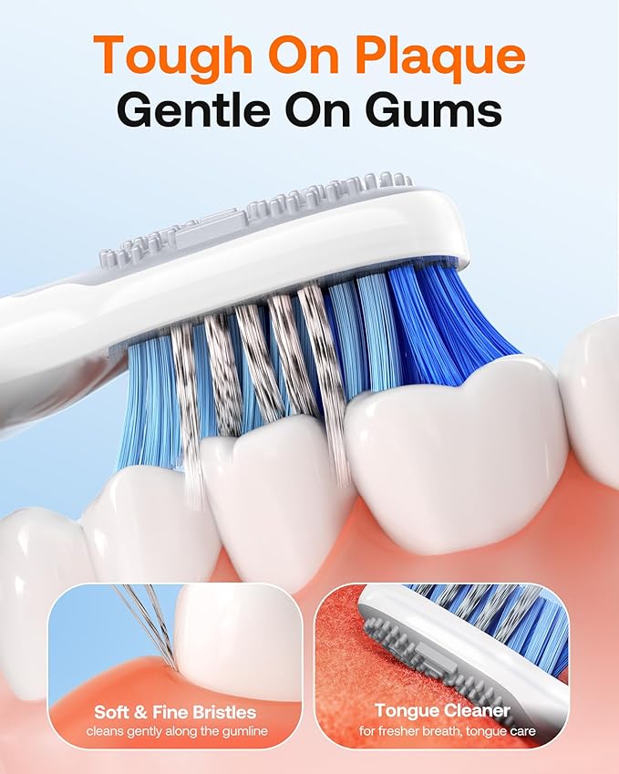 Bitvae Ultrasonic Electric Toothbrush - Rechargeable Sonic Electric Toothbrush for Adults and Kids, Power Toothbrush with Holder, 8 Brush Heads, Smart Timer, Fast Charge, Pink D2