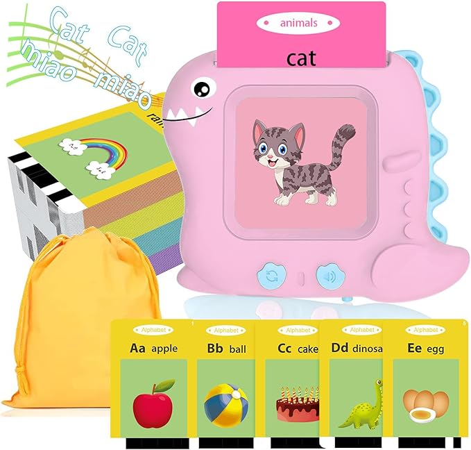 Pocket Speech Talking Flash Cards - 336 Sight Words Toddlers Montessori Audible Speech Buddy Early Learning Flashcards, Autism Sensory Toys Speech Therapy Materials for Toddler Age 3 4 5 Years Old P