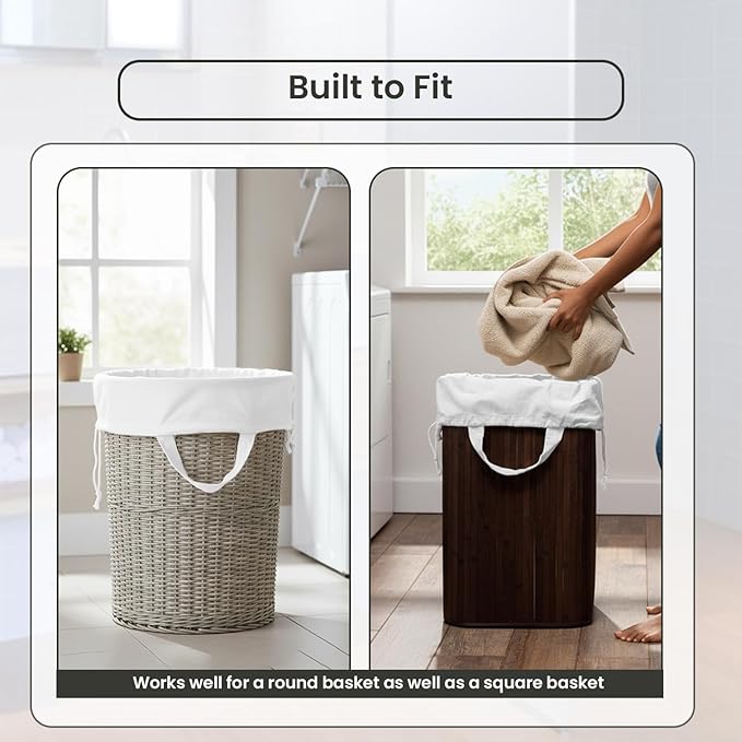 LFH Home Large Premium 1pack Cotton Canvas Laundry Bag with Drawstring and Handles Heavy Duty, Multi-Use, Washable for Home, Travel, College or Storage 18x26 -White