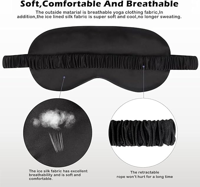4PACK Sleep Masks Satin Eye Mask Silk Eyes Cover Silky Blindfold Blackout Eyeshade Soft Eyeshades Sleeping Covers Travel Nap