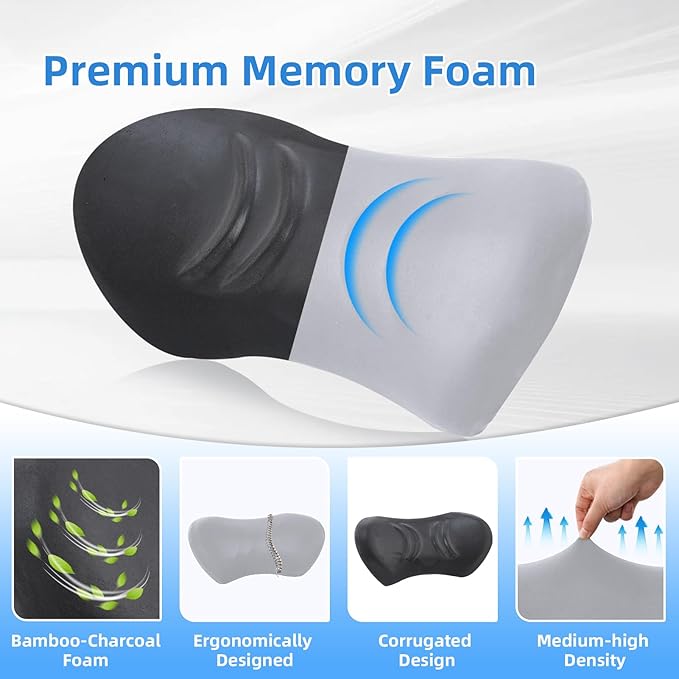 Lumbar Support Pillow for Office Chair - Lumbar Pillow for Car - Ergonomic Lumbar Support Pillow for Car Back Support Cushion
