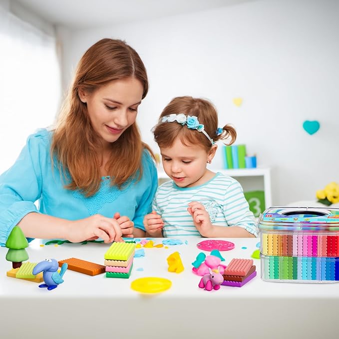 CiaraQ Polymer Clay 51 Colors, Modeling Clay for Kids, Oven Bake Clay with Sculpting Tools, Non Toxic, Ideal for Sculpture, Crafting, DIY Projects. (Assorted Colors, 0.7oz/Colors)