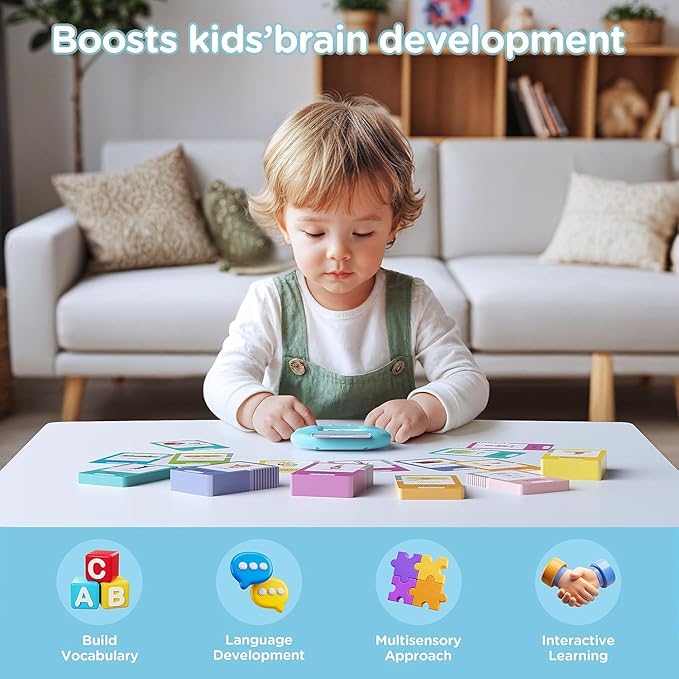 Spanish & English Talking Flash Cards for Toddler - 510 Sight Words Bilingual Learning Toys for Toddlers 3+, 31 Themes with 3 Songs Autism Sensory Toys, Montessori Educational Toys for Boys and Girls