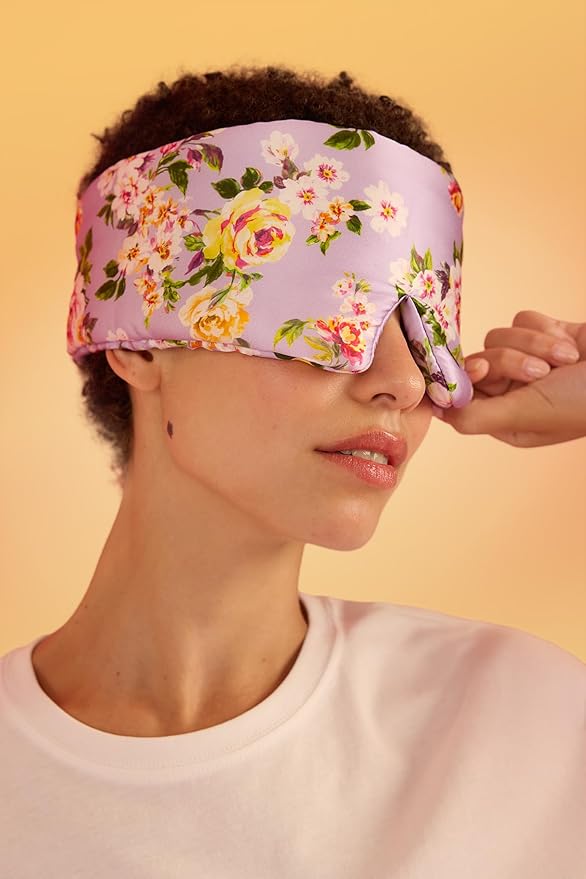 Glow People Silk Sleep Mask – 100% Mulberry Silk Eye Mask for Sleeping, Total Blackout, Cloud-Soft and Adjustable for Beauty Sleep and Travel - Burst