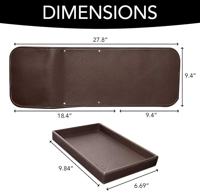 Couch Remote Caddy Control Holder Sofa Organizer with Detachable Wooden Snack Tray for Recliner Mattresses Chair Armrests with 4 Slots - 1 Large Pockets and 3 Small Pockets (Brown)