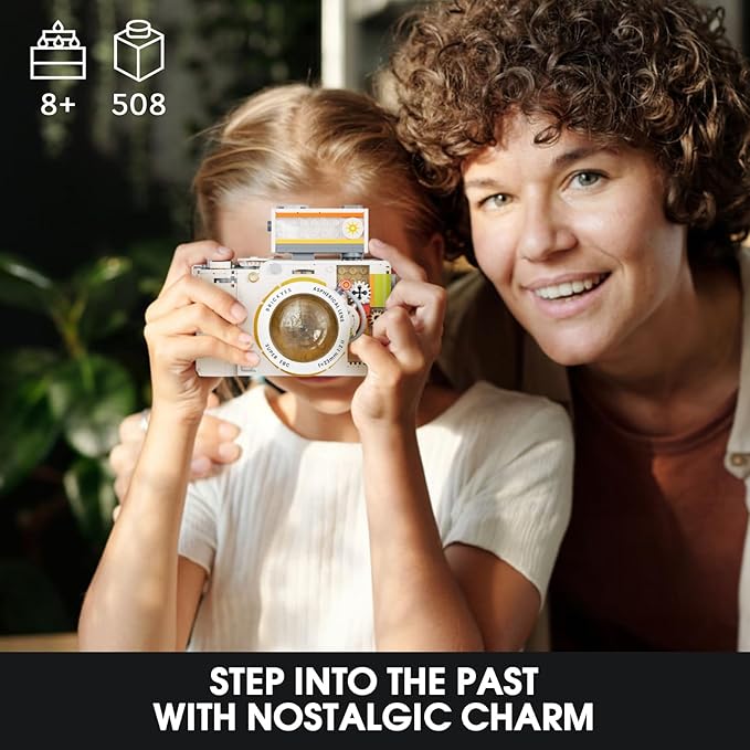 Vintage Camera Mini Building Set for Adults, White Classic Replica Toy Camera, Creative Gifts for Teens Boys Girls 8+ Photographer(508 pcs)