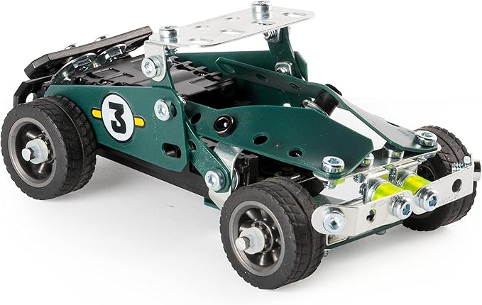 Meccano by Erector 5 in 1 Roadster Pull Back Car Building Kit, STEM Engineering Education Toy for Ages 8 and up