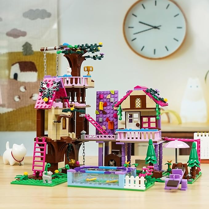 Tree House Building Set Compatible with Lego Friends, 756 PCS Forest House Building Kit Birthday Gift for Kids Girls Age 6-12 Years（7681）