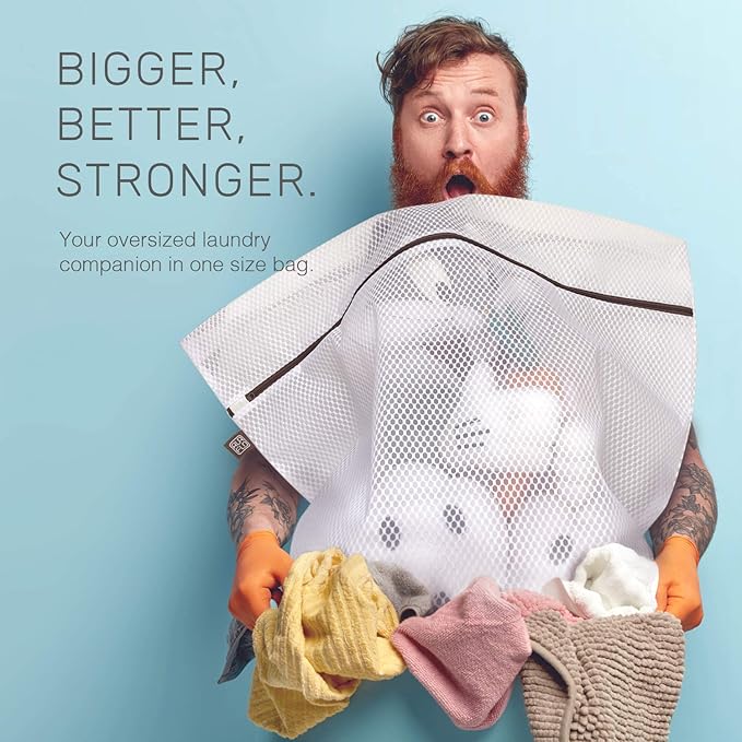 Extra Large Mesh Laundry Bags for Delicates - 2 Jumbo XXL Durable Laundry Bag Mesh Wash Bags with Hanging Loop. Garment Safe and Organizer for Washing Machine, Clothes, Lingerie, Sheets, and Blankets