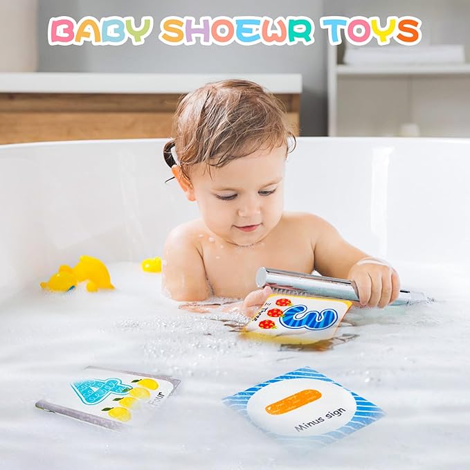 Jollybaby Reusable Soft Flash Cards for Baby 0-6-12-18 Months, Preschool Learning Resource Toys for Toddler 0-1-2-3-4 Years, Montessori Sensory Sight Words Numbers Toys for 0-6-12 Months Baby Gift