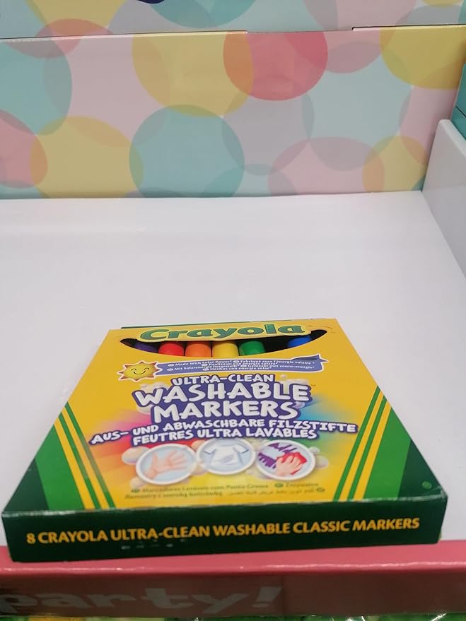 Crayola 8 Ct Broad Line Washable Markers, Assorted Colors, 656820