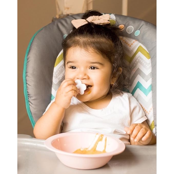 Grabease Toddler Utensils Toddler Spoons and Forks Baby Silverware Baby Self Feeding Utensils, BPA-Free & Phthalate-Free for Baby & Toddler, 1 Set, Plastic, White