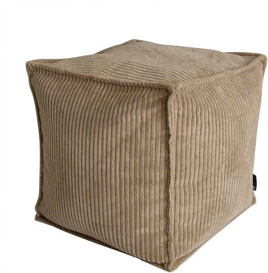 Louis Donné 17 Strip Unstuffed Pouf Ottoman Cover Square Space-Saving Organizer Footrest Cover Indoor & Outdoor Reading Room Kid Pets Girls Super Soft Cotton Fabric Yellow (Only Cover)