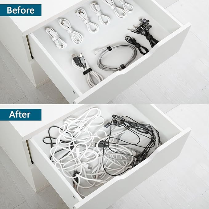 SGLXQ 50PCS 6 Inch Reusable Cable Ties,Adjustable Cable Management,Cord Organizer,Cable Organizer,Multi-Purpose Wire Ties(Multi-color)