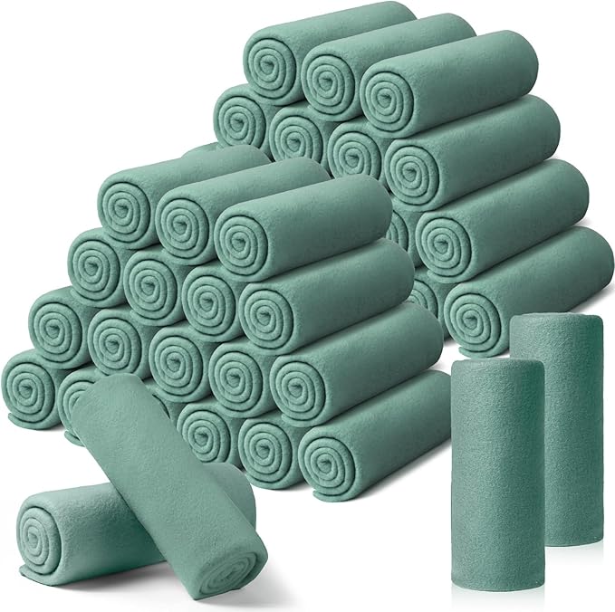 Kinlop Fleece Blanket Bulk 60 x 50 Inch Soft Lightweight Fleece Cozy Blanket Warm Throw Plush Pet Throw for Bed Couch Sofa Home Office Wedding Gifts Travel Camping(Lake Blue,40 Packs)