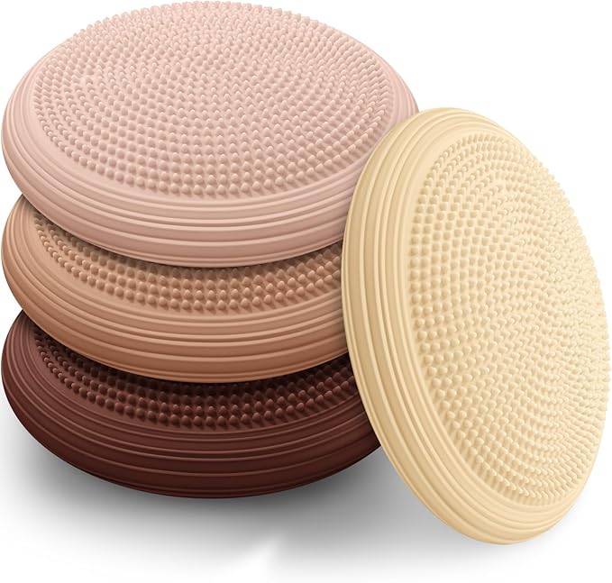 Libima 4 Pcs Wiggle Seat Inflated Wobble Cushion for Sensory Kid 13 Inches Balance Disc Flexible Seating for Classroom Sensory Pad for Chair Wiggle Cushion