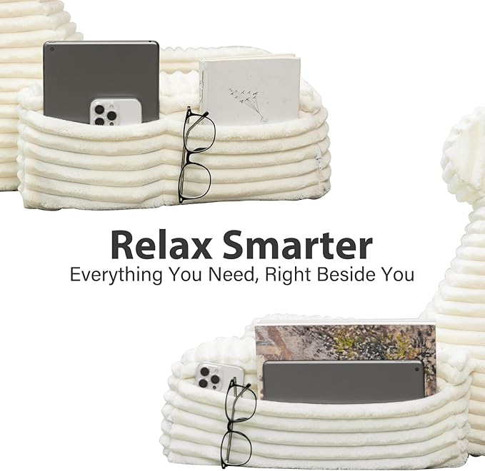 ENITYA Back Pillow for Bed Sitting up, Reading Pillow for Sitting in Bed Adult, Back Support Chair Pillow for Sitting up Reading/Resting/Post Surgery/Watching TV/Gaming,Ivory