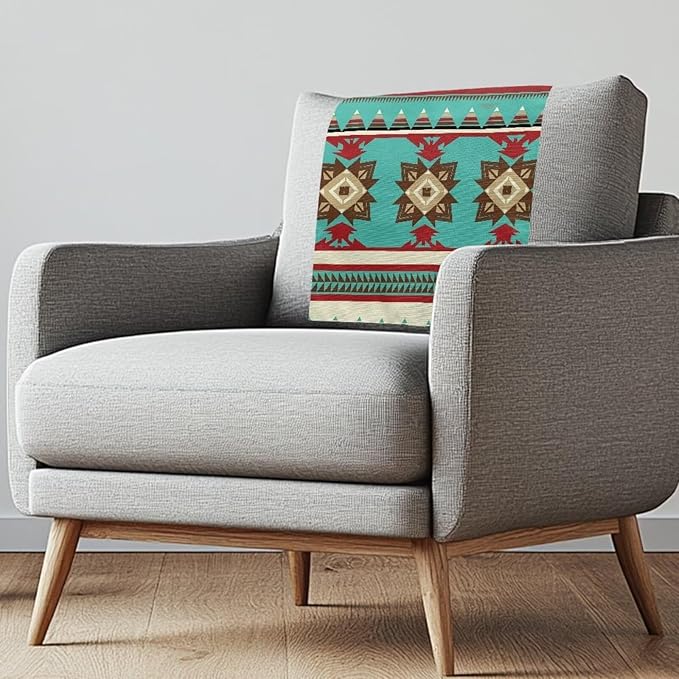 Navajo Aztec Sofa Headrest Covers Fabric Recliner Covers Pet Scratch Resistant Couch Headrest Covers Furniture Protector for Living Room 2 Pack