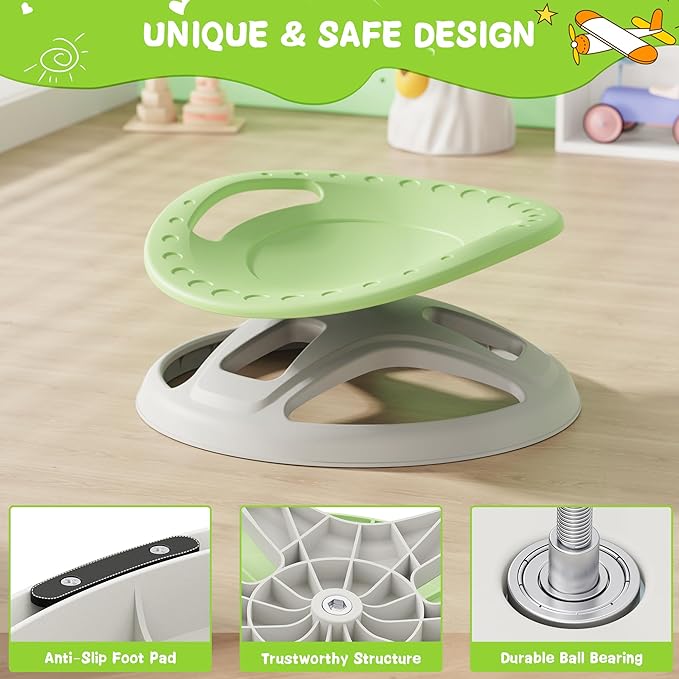 Brelley Sensory Spinning Chair for Kids, Autistic Kids Swivel Chair, Sensory Activity Toy for Toddlers, Physical Coordination Training Indoor & Outdoor Autism Sensory Products