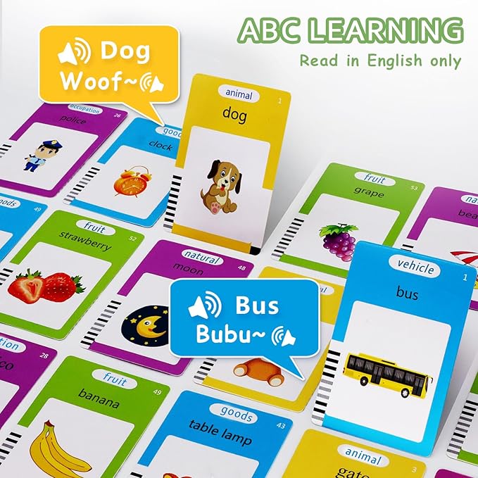 Talking Flash Cards 510 Sight Words Educational Montessori Toys for Toddlers, Autism-Sensory Pocket Speech Therapy Boys Girls Toy Preschool Learning Resource Christmas Easter Gift (255 Cards)