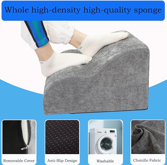 Foot Rest for Under Desk at Work.Multifunctional 3-Tier Foot Stool,with Washable Footrest.for Under Desk,Office Chair Gaming Chair & Sofa,Leg Elevation Pillow,Supports Posture -Dark Grey