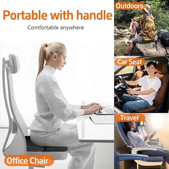 Sojoy iGelComfort 3 in 1 Foldable Gel Seat Cushion Featured with Memory Foam (A Must-Have Travel Cushion! Smart, Easy Travel Cushion) (Size: 18.5“ x 15" x 2")