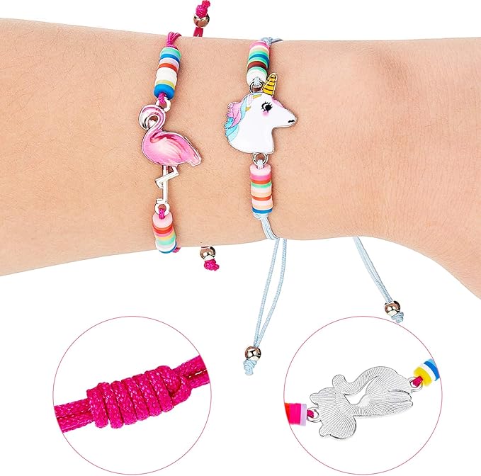 BBTO 20 Pieces Girl Friendship Bracelets Unicorn Animal Pendant Owl Cute Adjustable Girl Bracelets for Party Favors Gift