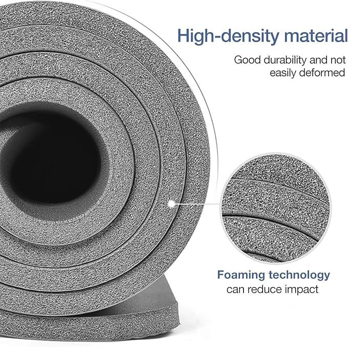 Yoga Mat Non Slip NBR Extra Thick Yoga Mat, 72"L x 32"/24"W x 0.6"/0.4"TH (185cm x 80cm/61cm x 15mm/10mm), Anti-Tear Exercise Mat with Carrying Strap and Bag, Workout Mats for Yoga, Pilates