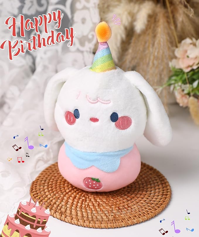 Birthday Plush Toy Stuffed Dog - Adorable Birthday Cake Stuffed Animal, Cute Sweetheart Dog with Glowing Candle, Party Decorations, Kids' Gifts, 11 Inch