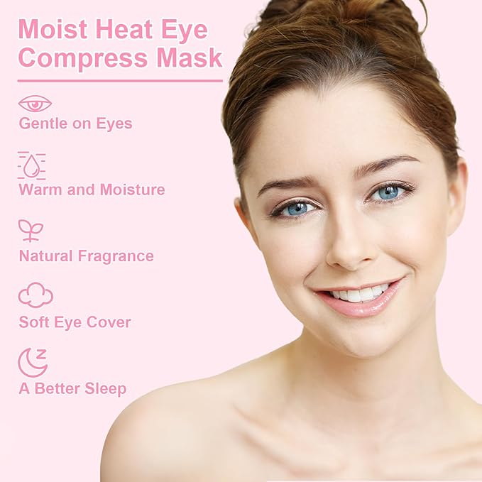 BeHoomi Weighted Eye Mask for Sleeping, Soft Heated Eye Mask, Moist Heat Warm Compress for Eyes, Natural Rose & Flaxseeds Microwave Reusable Sleep Mask, Must Haves for Women Spa, Home, Office