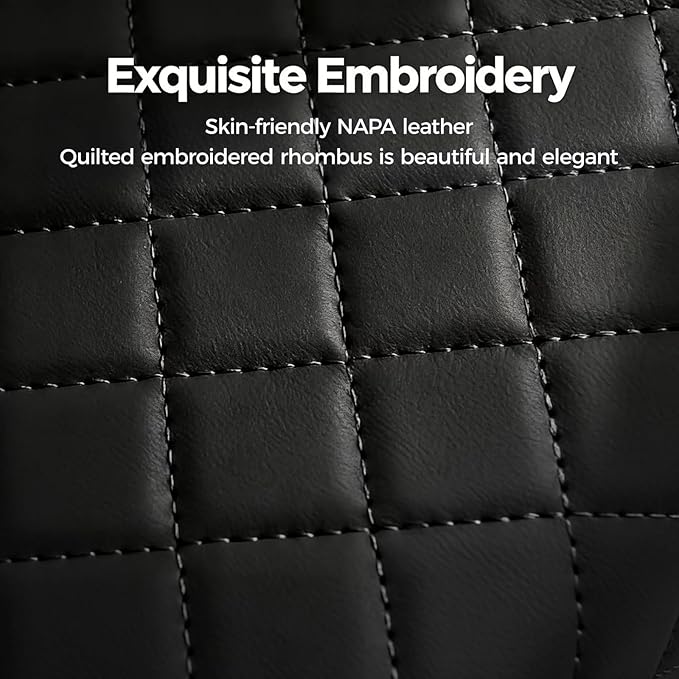 Car Armrest Cushion, Car Center Console Cover, Leather Armrest Cover for Car, Universal Middle Console Cushion with Storage Box, Cup Holder, Phone Slot, Waterproof Interior Accessories (Black)