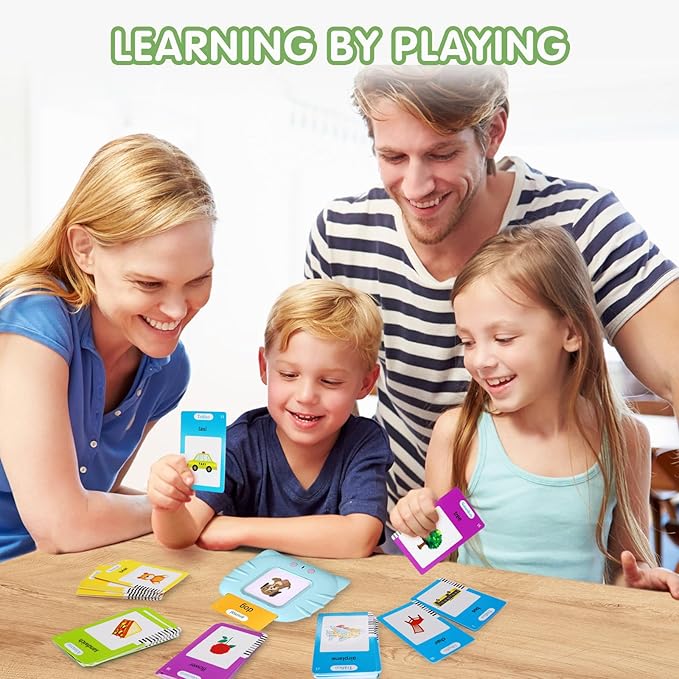 Talking Flash Cards for Toddler 510 Sight Words Early Educational Montessori Toys, Autism Sensory Toys Speech Therapy Toys for Boys Girls Gift Preschool Learning Resource (Pink_255 Cards)