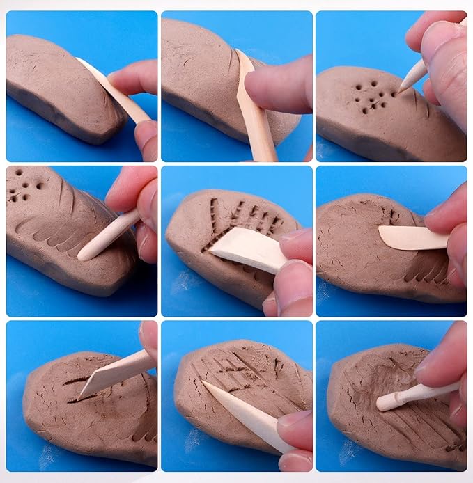 Langqun 41pcs Plastic Polymer Clay Art Tools Set for Kids Adults,Knives Pottery Tools,Ceramic Supplies for Engraving, Embossing, Shaping,Sculpting,Modeling