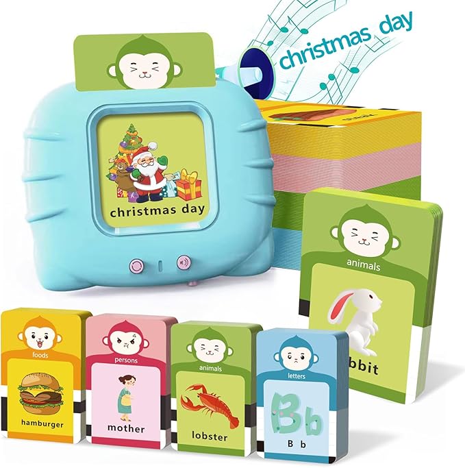 Talking Flash Cards for Toddler 1 2 3 4 5 Year Olds, ABC Flash Cards for Toddlers 2-4 Years, Montessor, Autism Sensory, Speech Therapy Toys, Birthday Gift for Boys and Girls, 256 Words