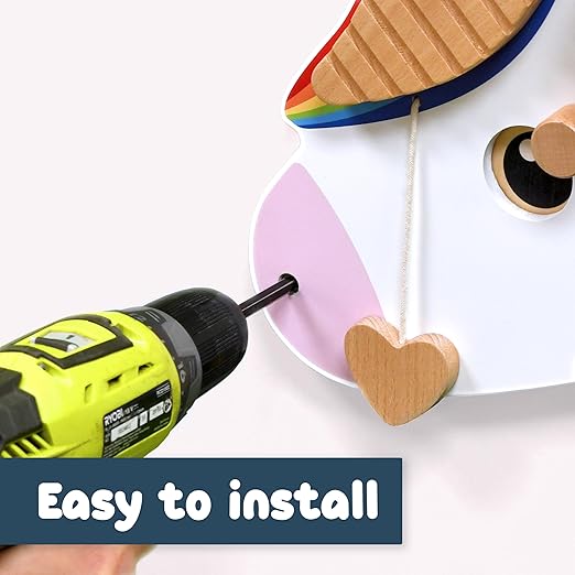 SPARK & WOW Unicorn Activity Wall Panel | Ages 18m+ | Montessori Sensory Wall Toy | 8 Activities | Busy Board | Toddler Room Décor