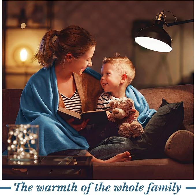 Buryeah 10 Pcs Fleece Blanket Bulk Soft Warm Blankets Cozy Fleece Lightweight Throw Blankets Plush Pet Throw Blanket for Home Bed Sofa Office Wedding Gifts Travel(50" X 60",Foggy Blue)