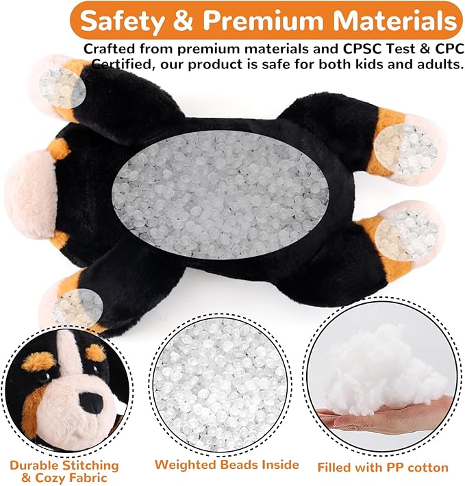 Bernese Mountain Dog Weighted Stuffed Animals - 28 Inch 5.0 Pounds Weighted Plushies Dog Stuffed Animal - Large Plush Pillow - Cute Plush Toy Gift for Kid & Adults (28" 5.0 lbs)