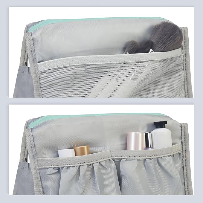 Aosbos Small Makeup Bag Travel Size Cosmetic Bags for Women Small Zipper Pouch with Inner Compartments | Idea for Purse Organizer (Green)