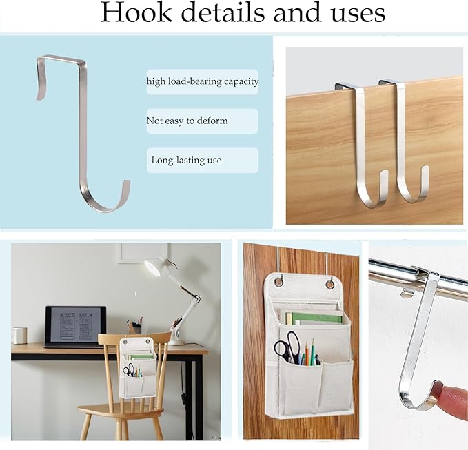 Hanging Basket for Organizing, Wall Organizer with Pockets and Over The Door Organizer，Can for Home, Closet, Office and Camper (4 White)